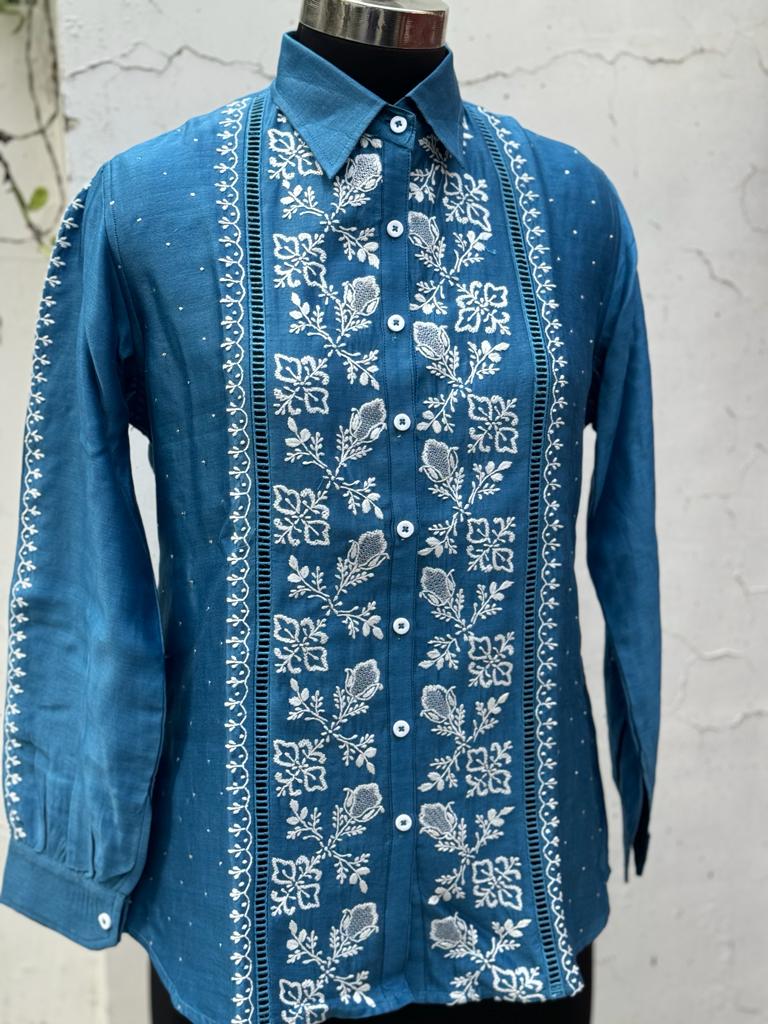 Silk Chanderi Shirt