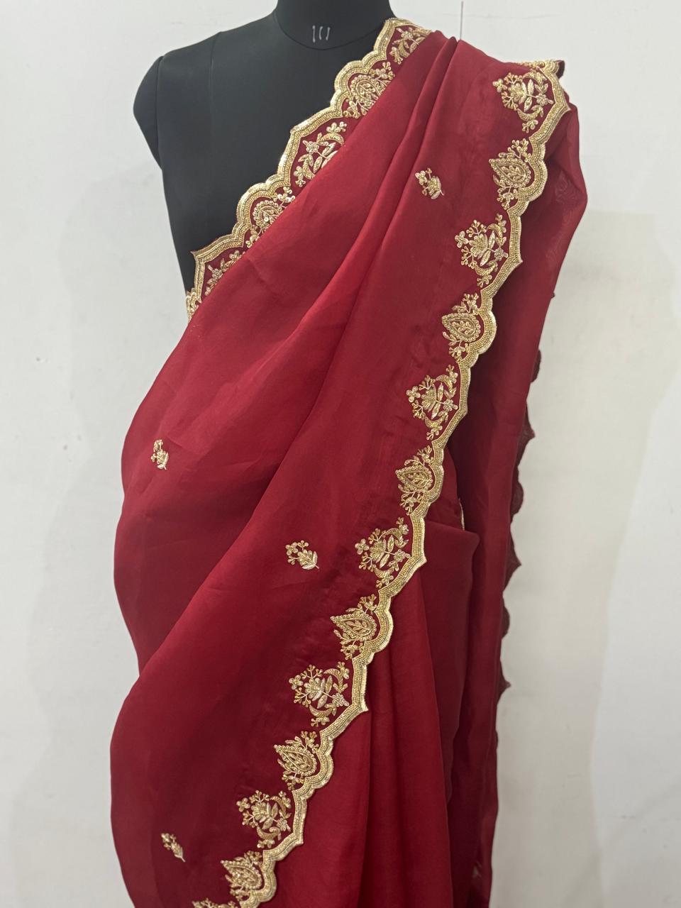 Pure Organza with Zardosi Saree