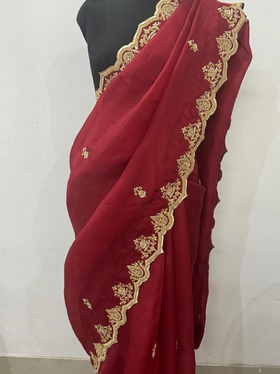 Pure Organza with Zardosi Saree