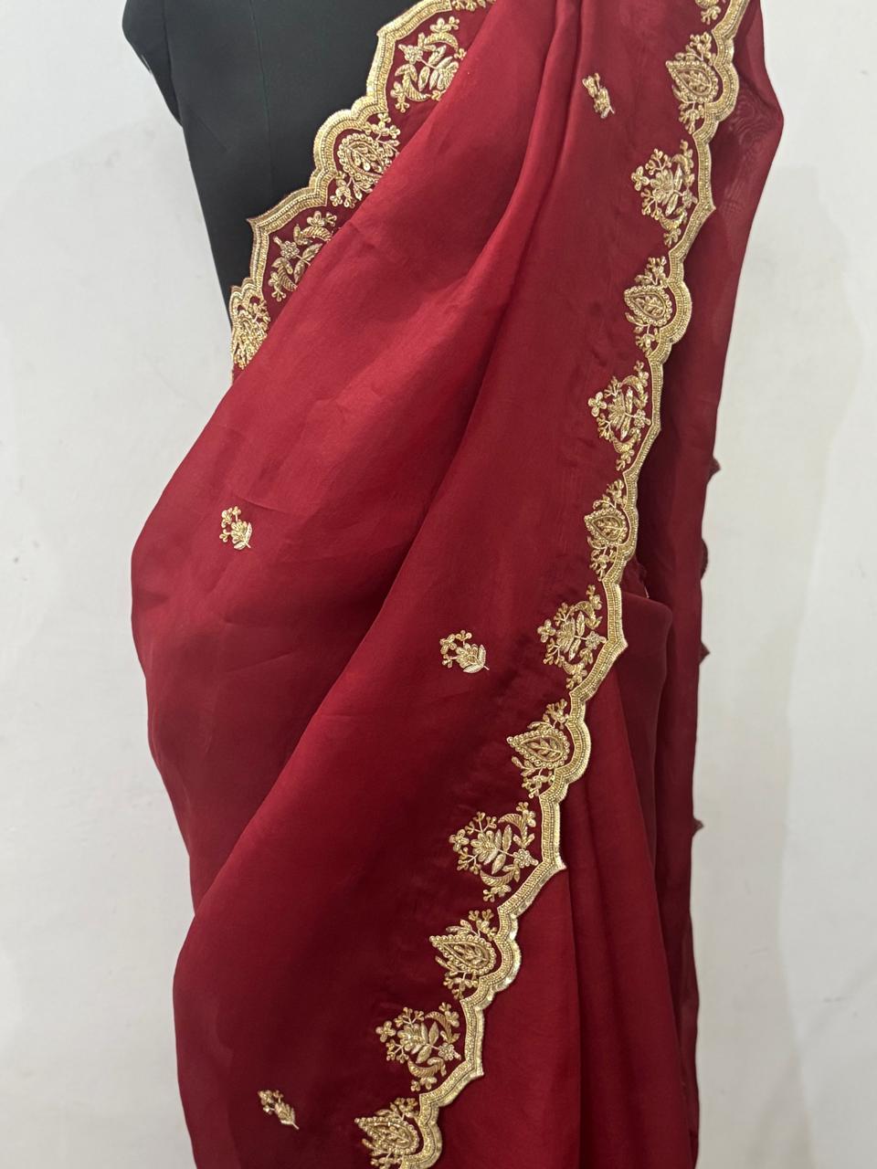 Pure Organza with Zardosi Saree