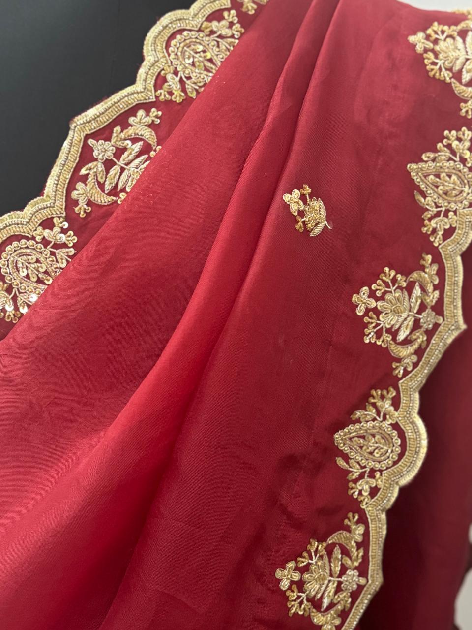 Pure Organza with Zardosi Saree
