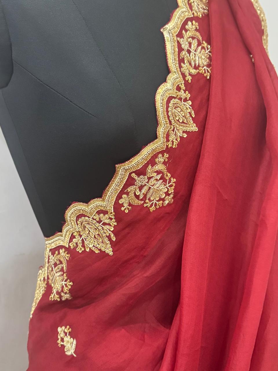 Pure Organza with Zardosi Saree