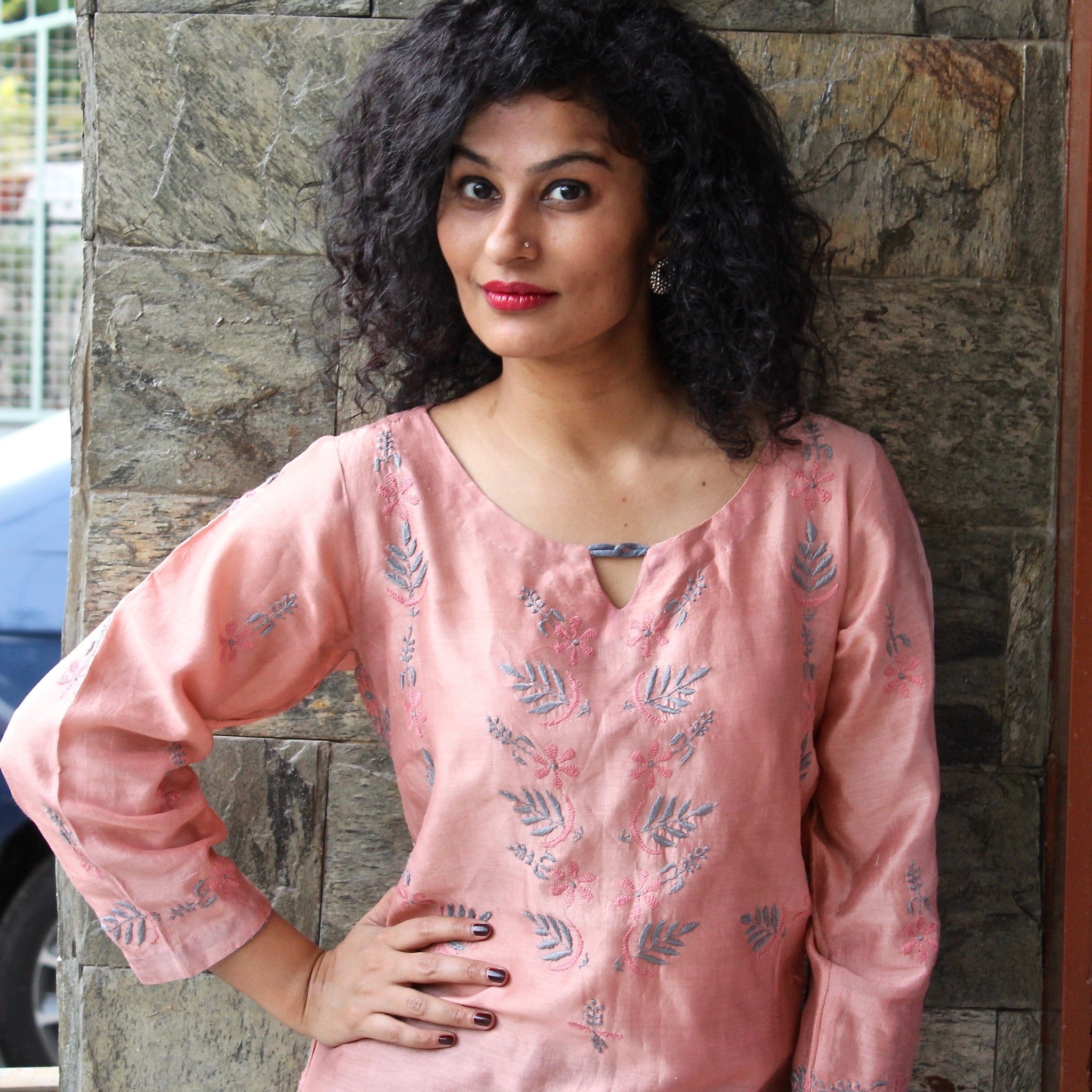 Cotton Silk Salmon Pink Kurta