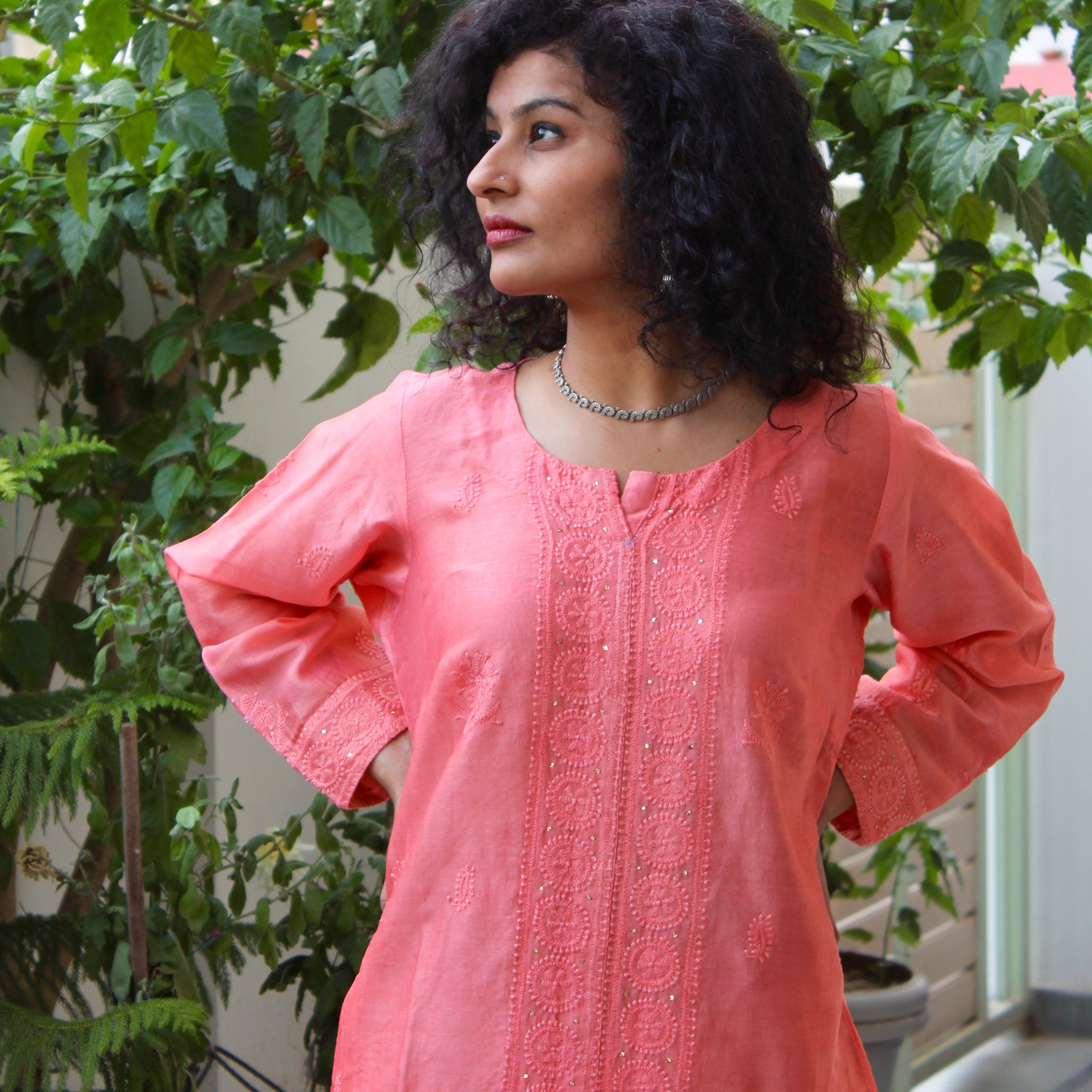 Silk Chanderi Kurta