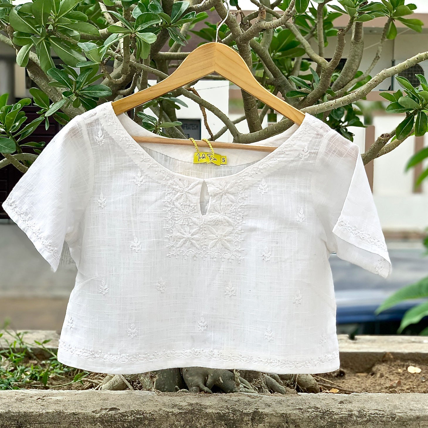 The White Collection - Linen Crop Top