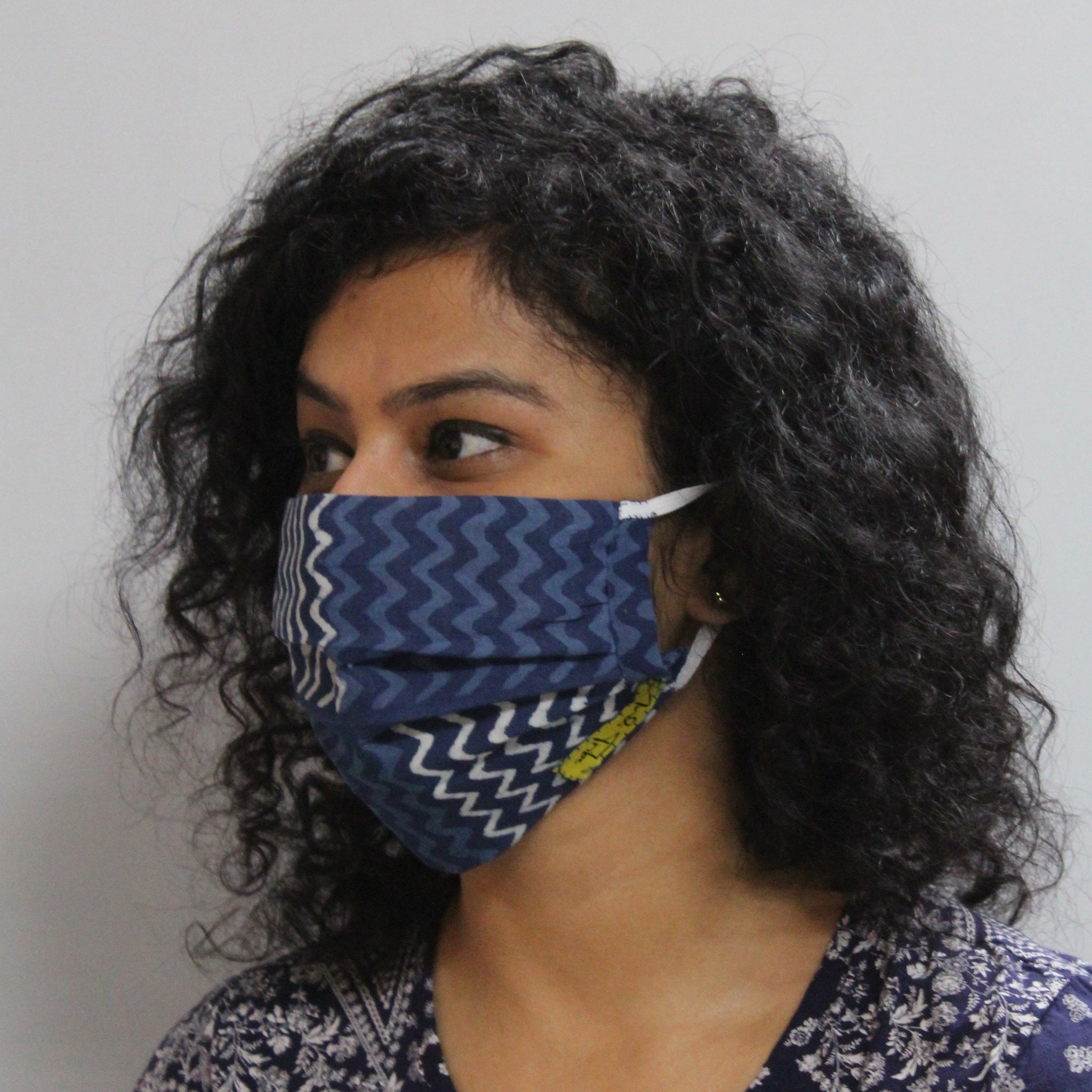 Hand Block Print  Double Layer Mask