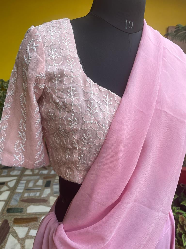 Powder Pink Chikankari Blouse