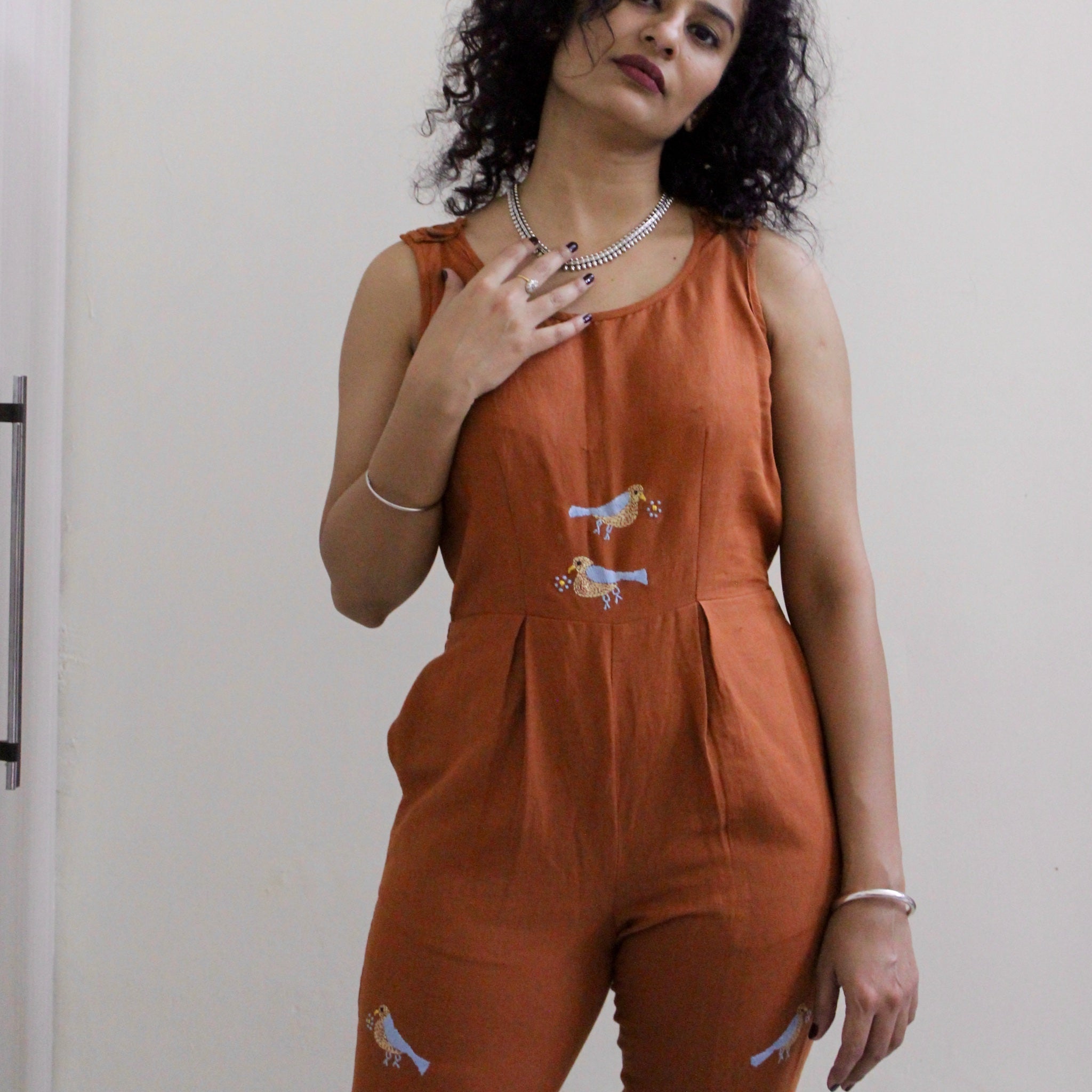 Rust Linen Jumpsuit
