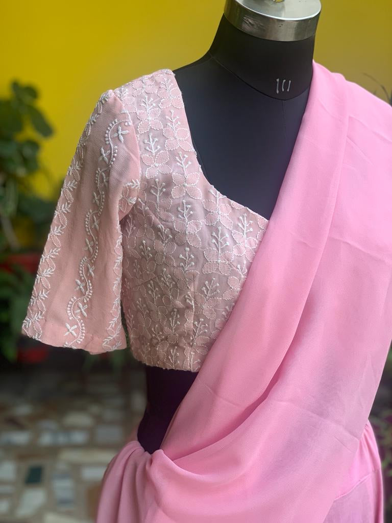 Powder Pink Chikankari Blouse