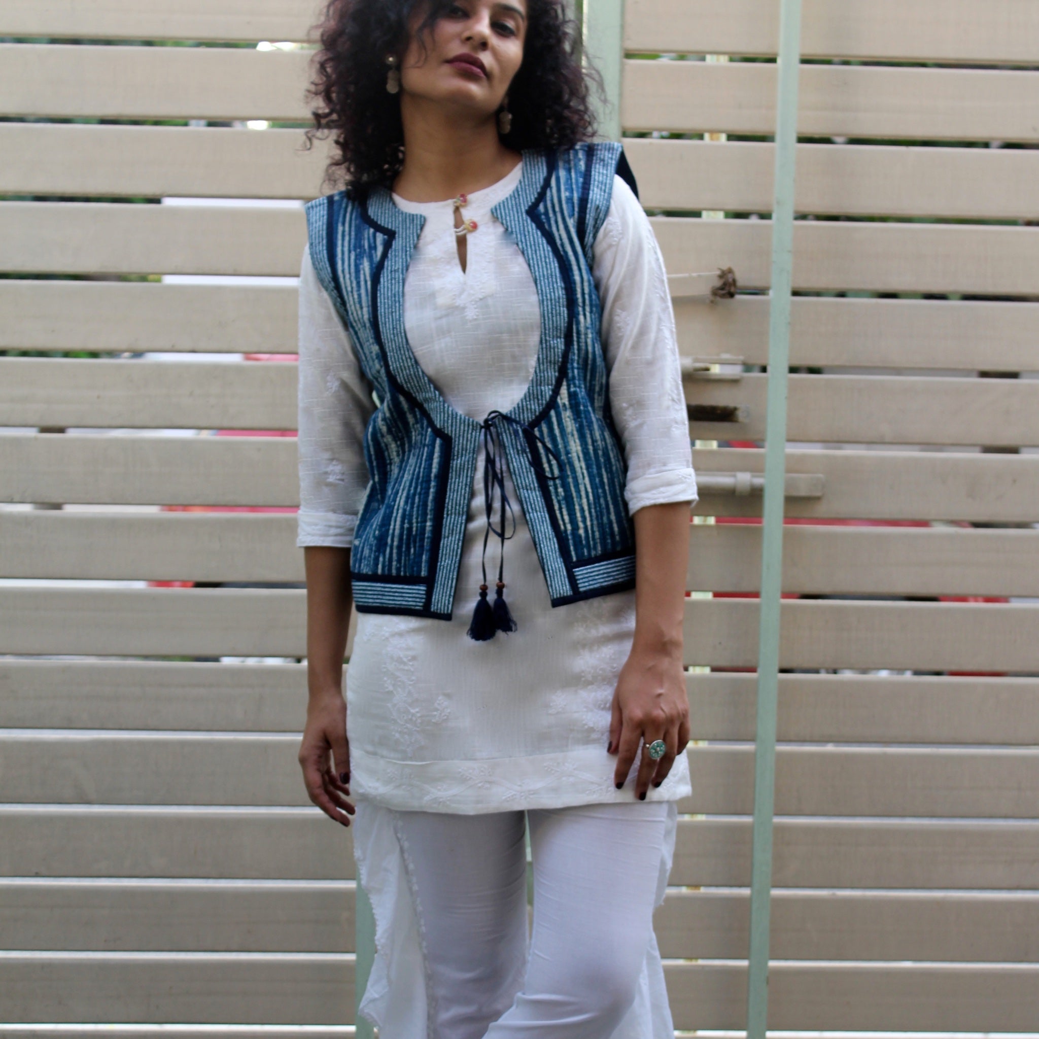Linen Chikankari Dress