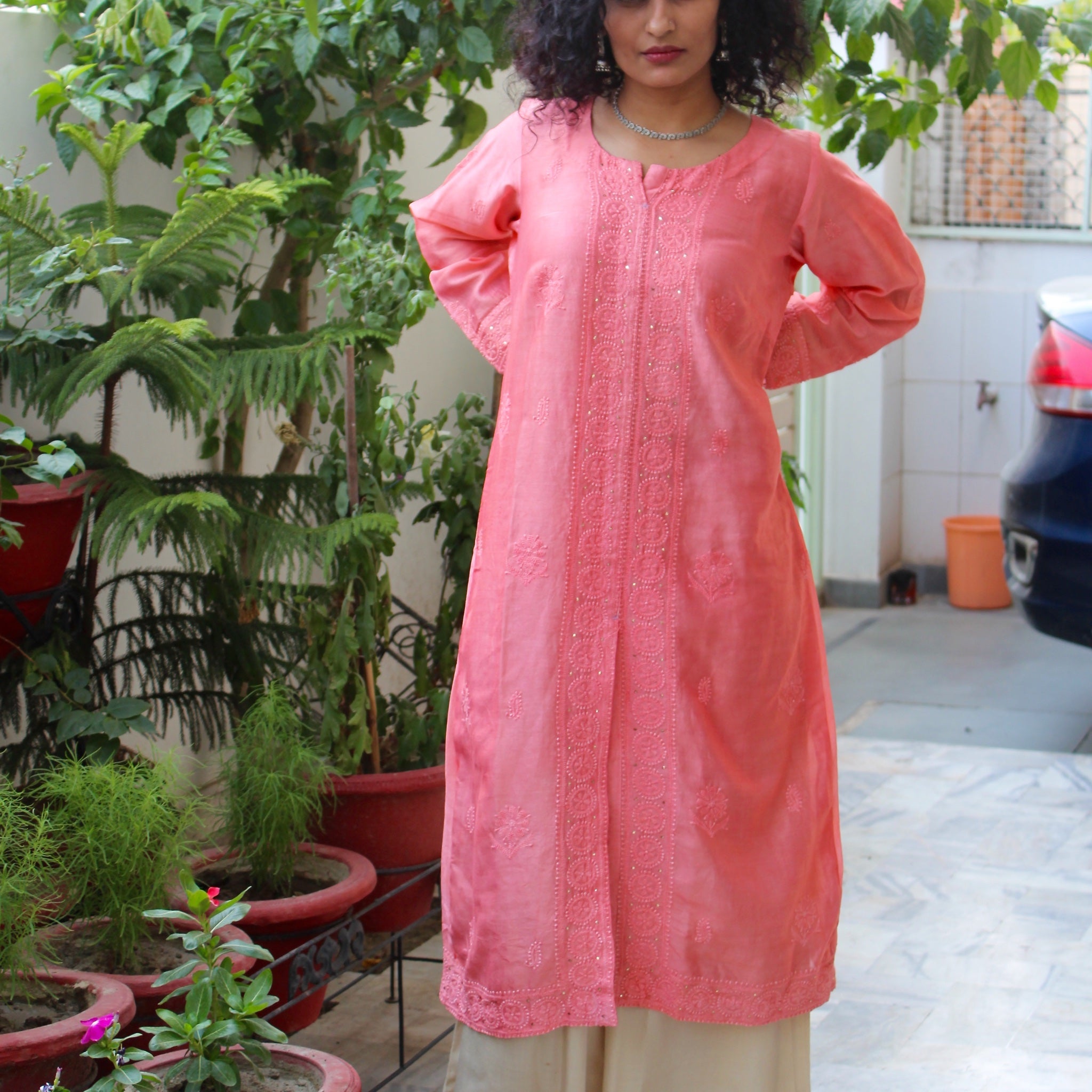 Silk Chanderi Kurta