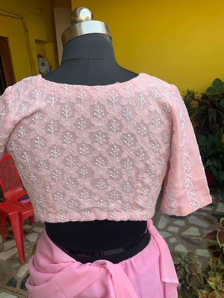 Powder Pink Chikankari Blouse