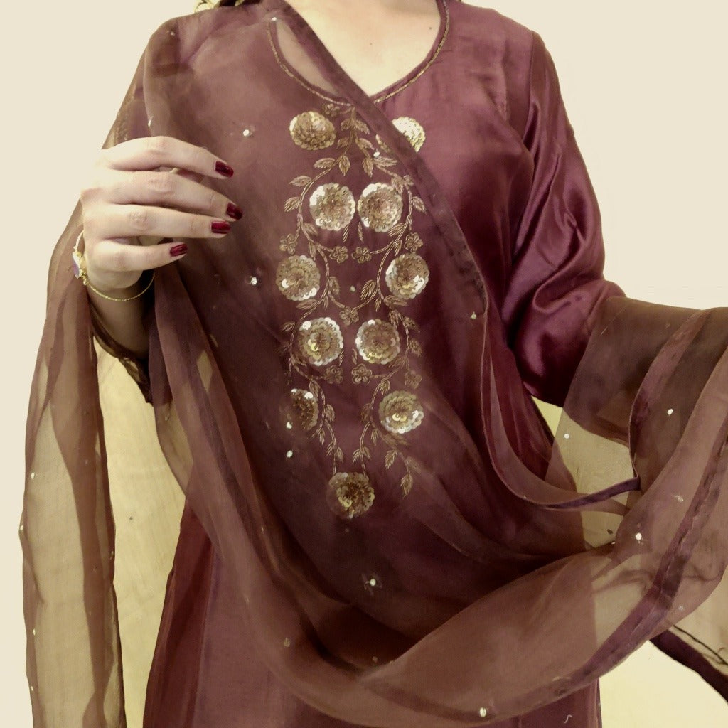 Organza Zardozi  Hand-Embroidered kurta set