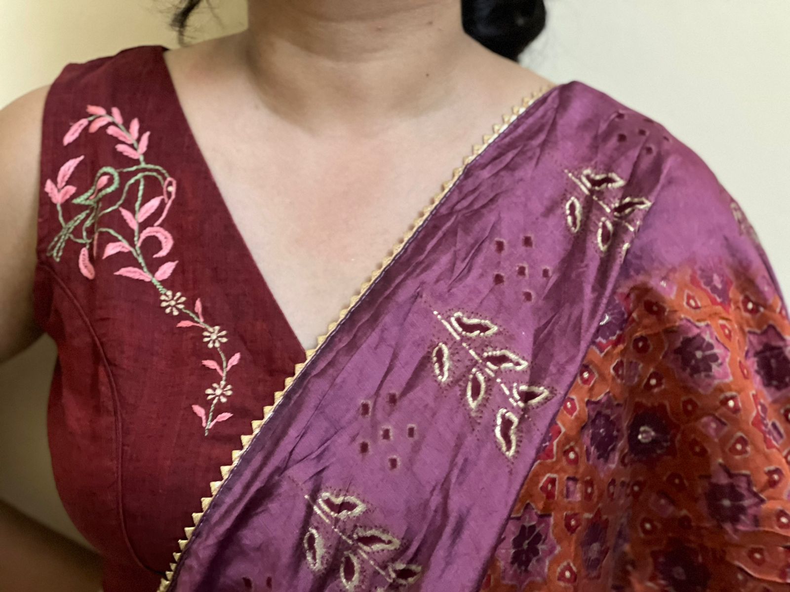 Mix-o-Maroon Chikankari Blouse