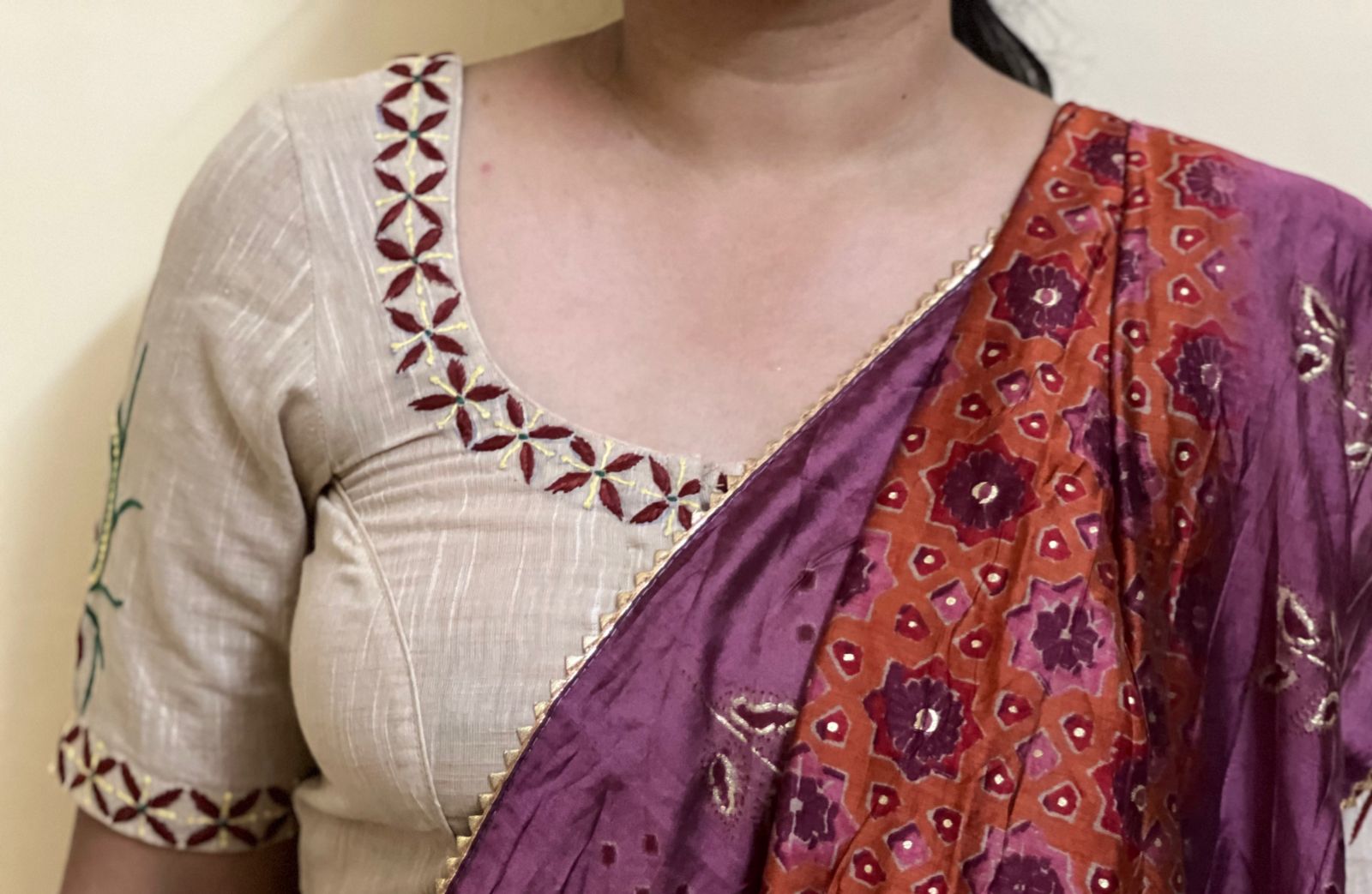 Beautiful Beige Chikankari Blouse