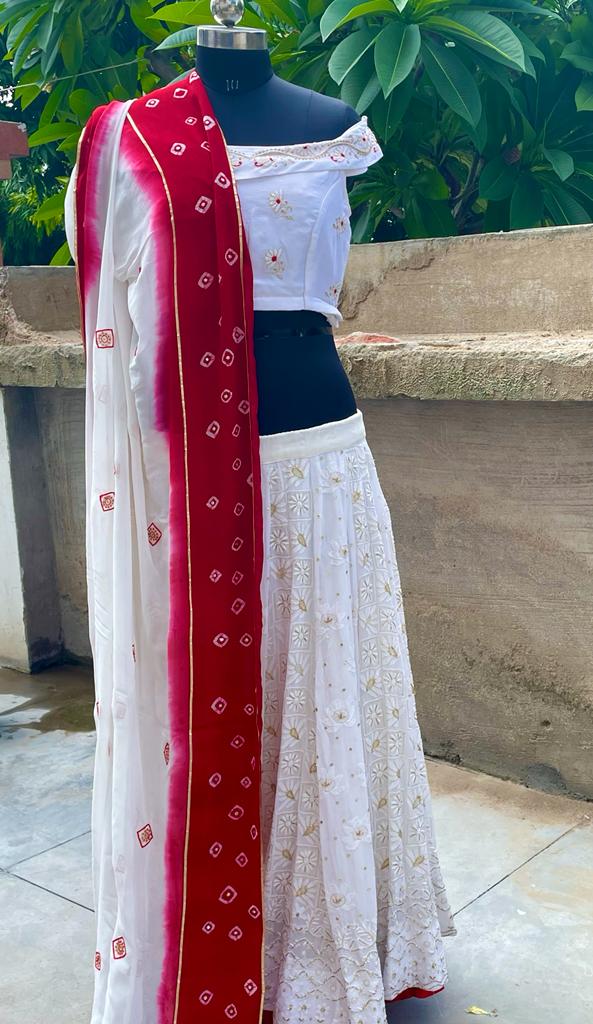 Snow white lehenga