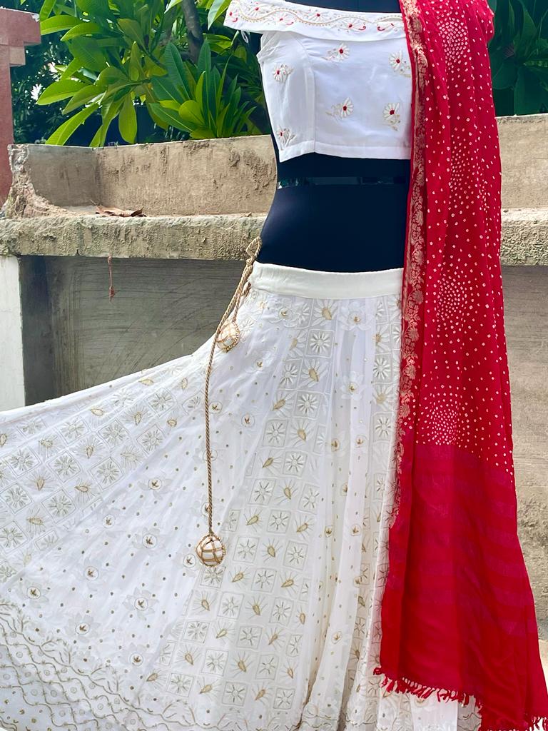 Snow white lehenga