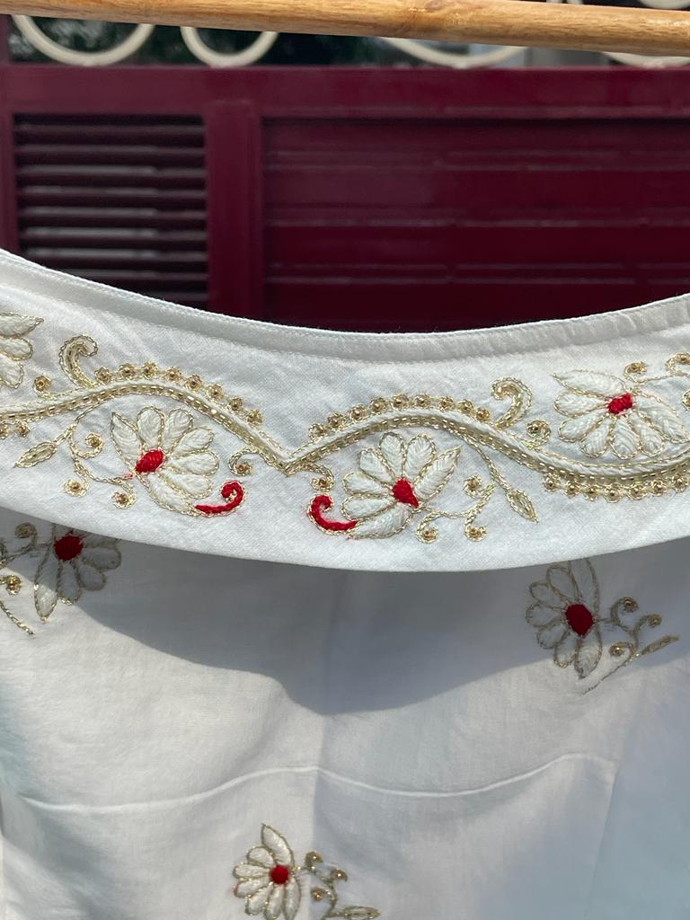 White beauty Chikankari Blouse