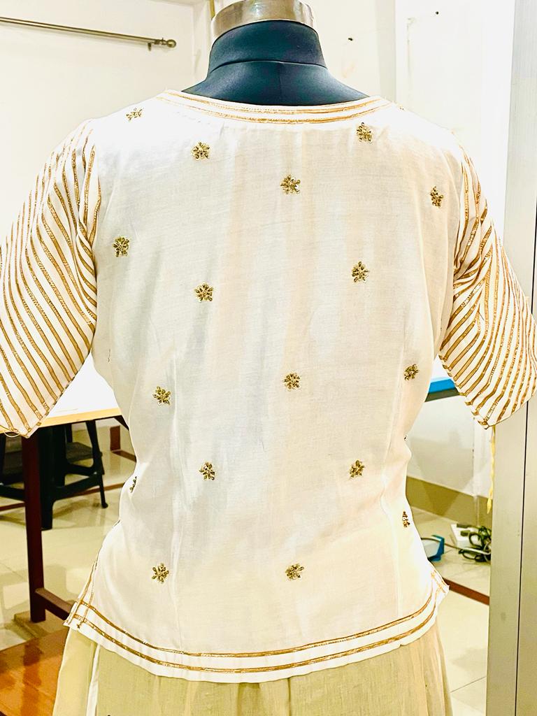 Golden cream Zardozi Blouse/Kurti