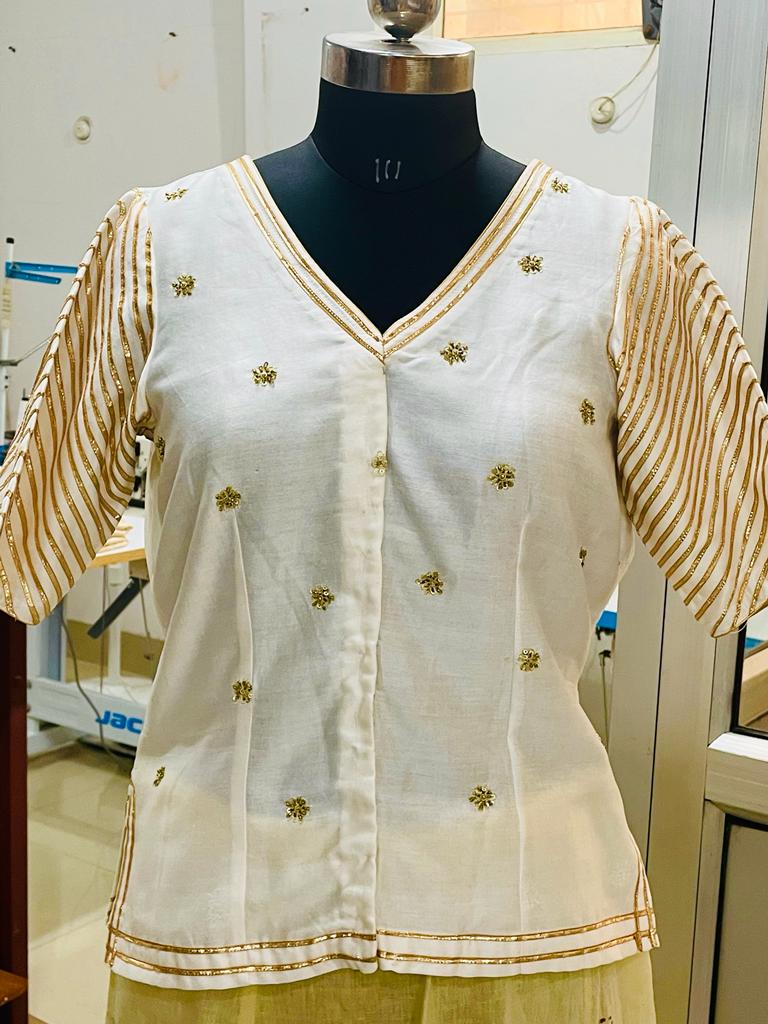 Golden cream Zardozi Blouse/Kurti
