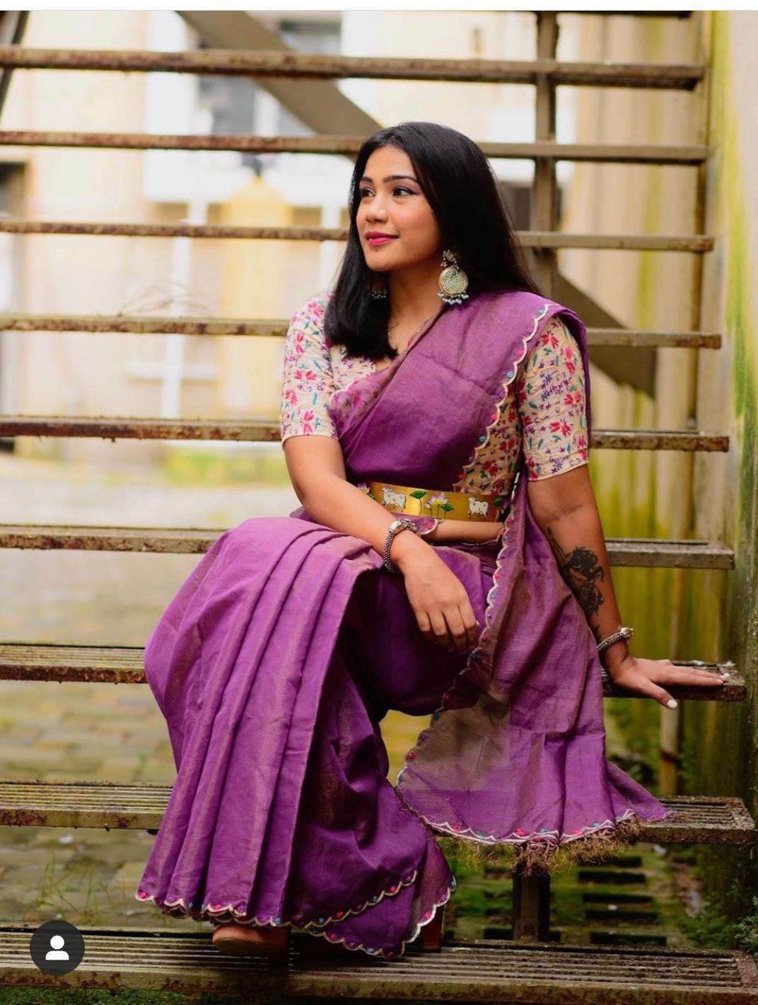 Purple Plume - Chanderi Tissue Collection
