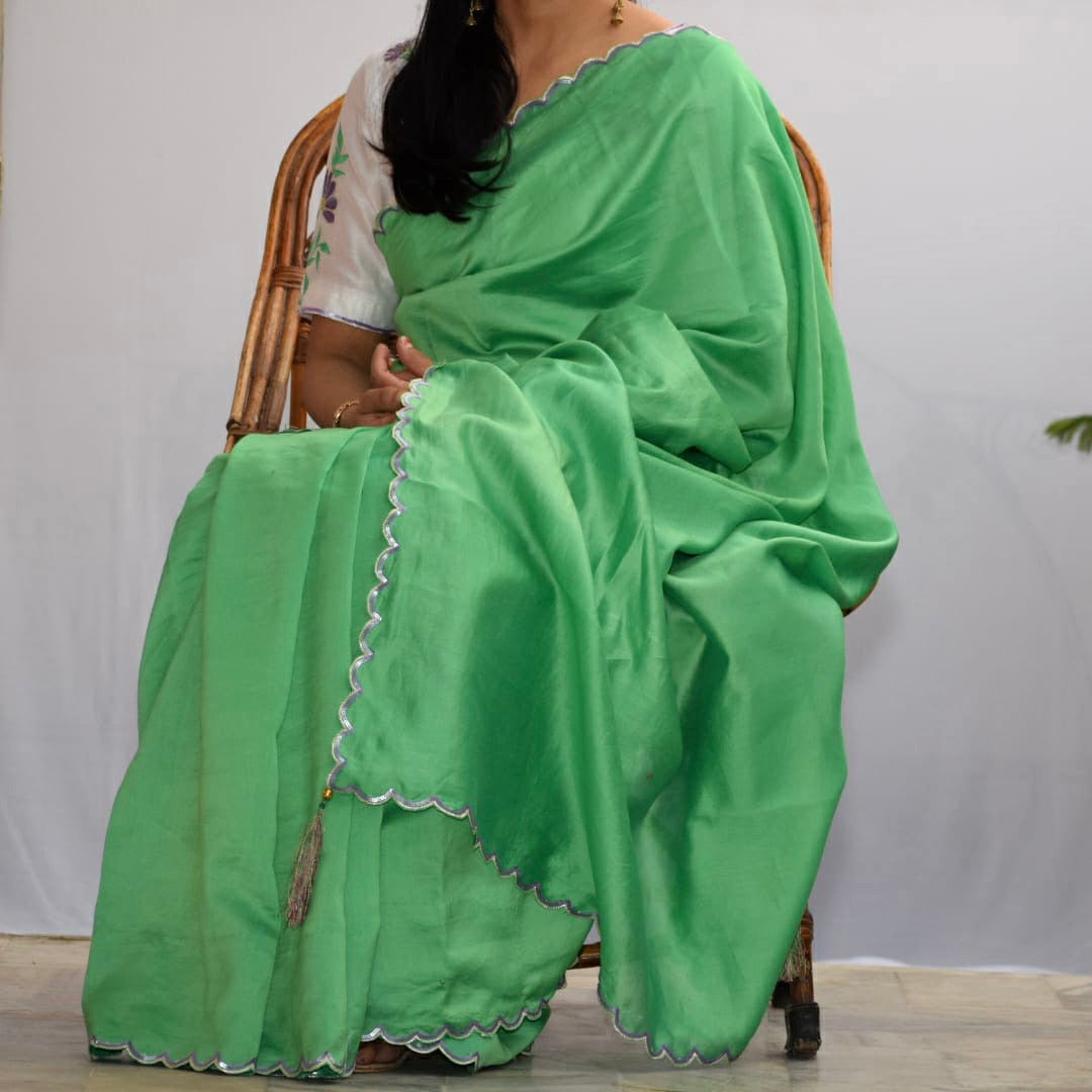Parakeet - Chanderi Silk Sari