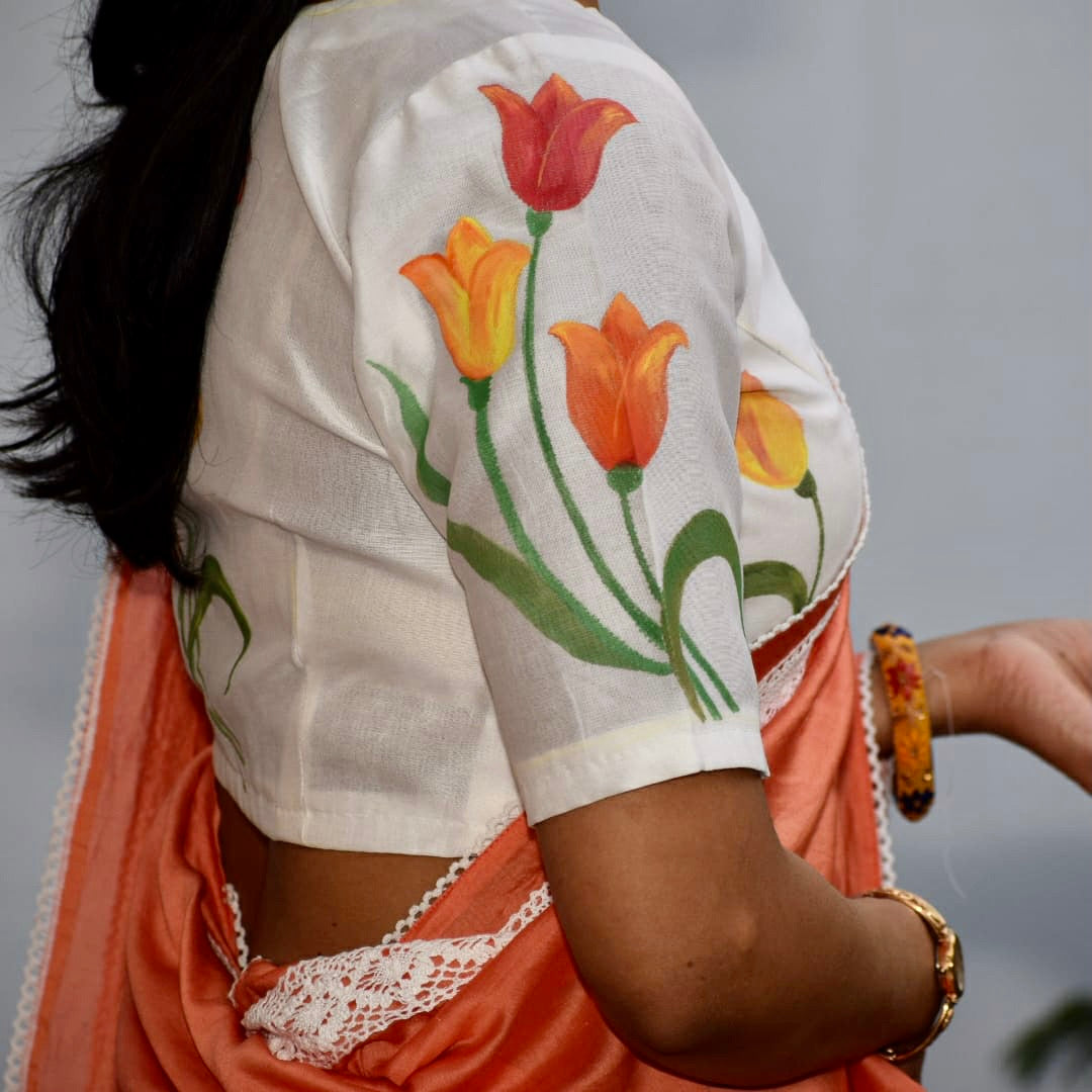 Tulips - Hand Painted Blouse