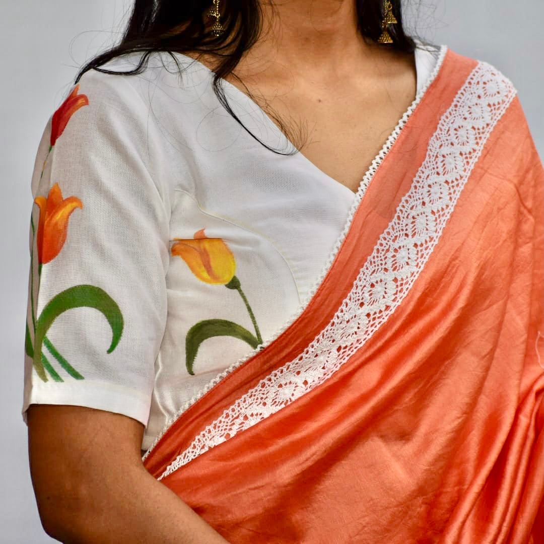 Tulips - Hand Painted Blouse