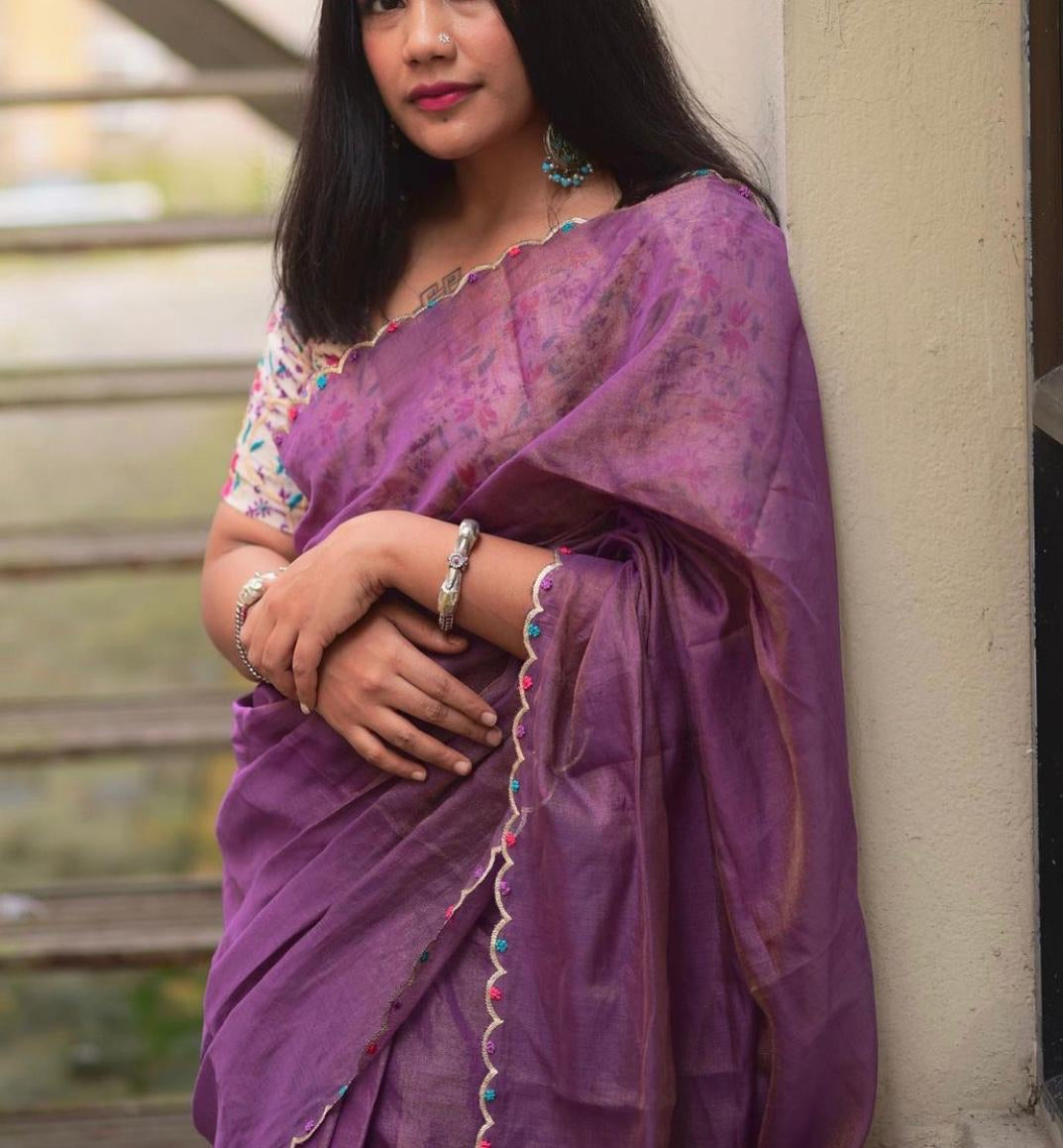 Purple Plume - Chanderi Tissue Collection