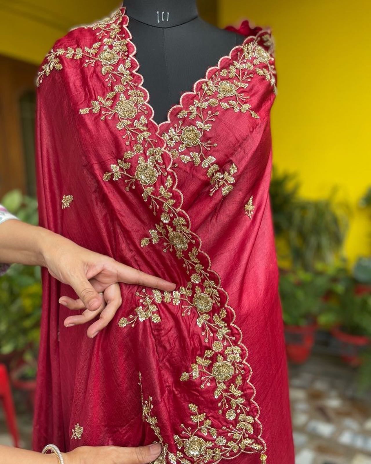 Customizable Zardozi Tussar Sari