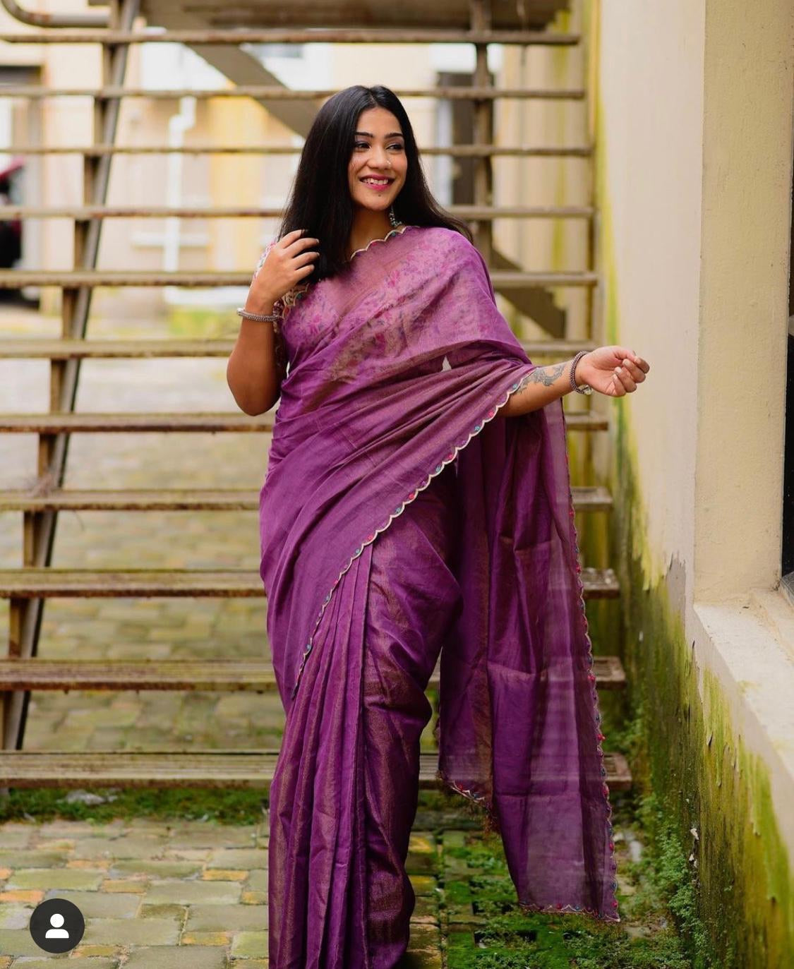 Purple Plume - Chanderi Tissue Collection
