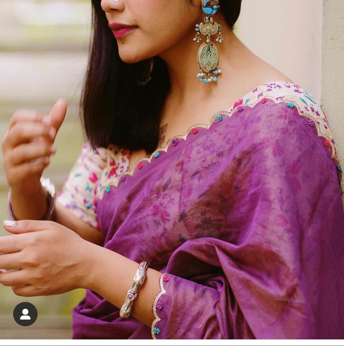 Purple Plume - Chanderi Tissue Collection