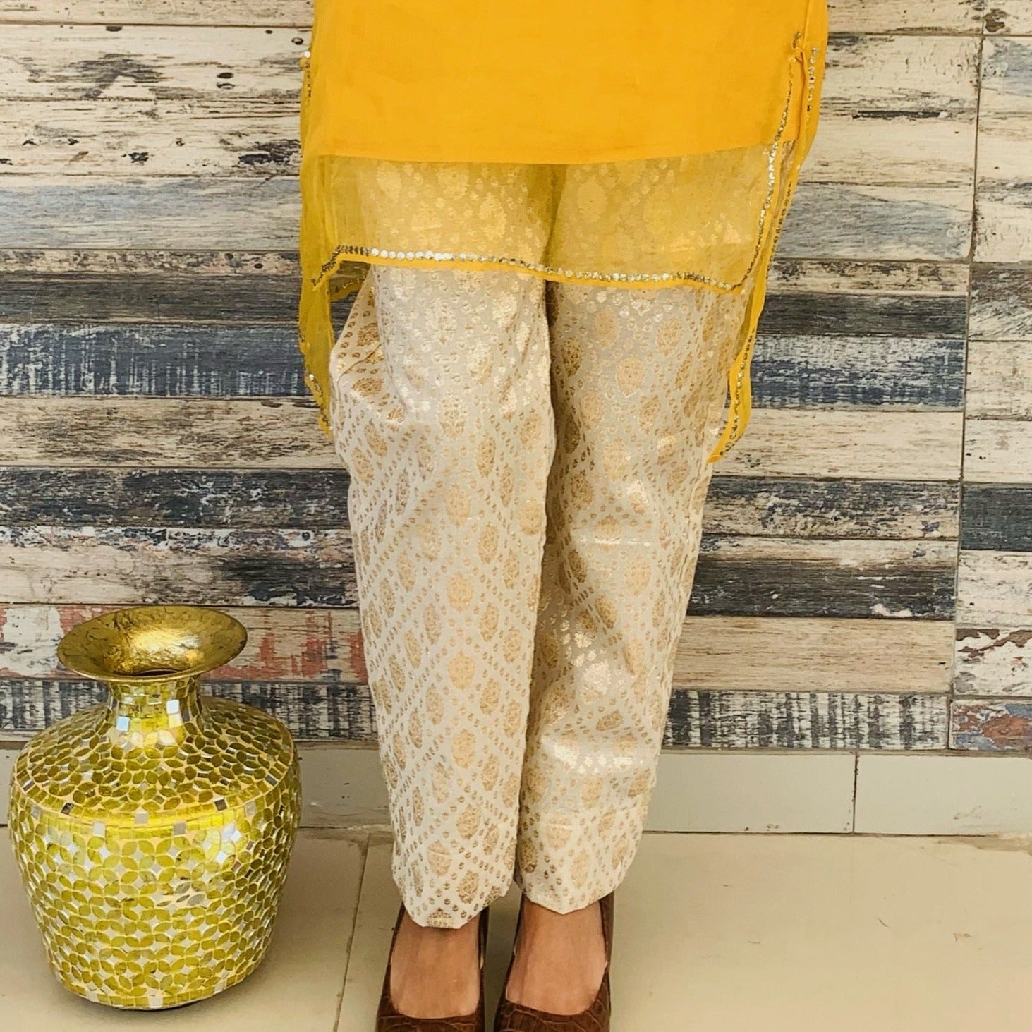 Buy Pink Printed Silk Blend Trousers Online at Rs.550 | Libas