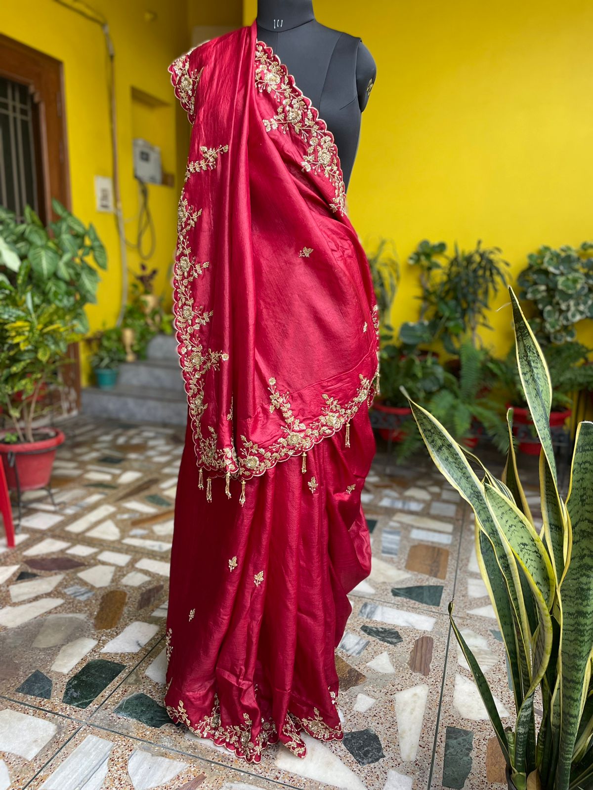 Customizable Zardozi Tussar Sari