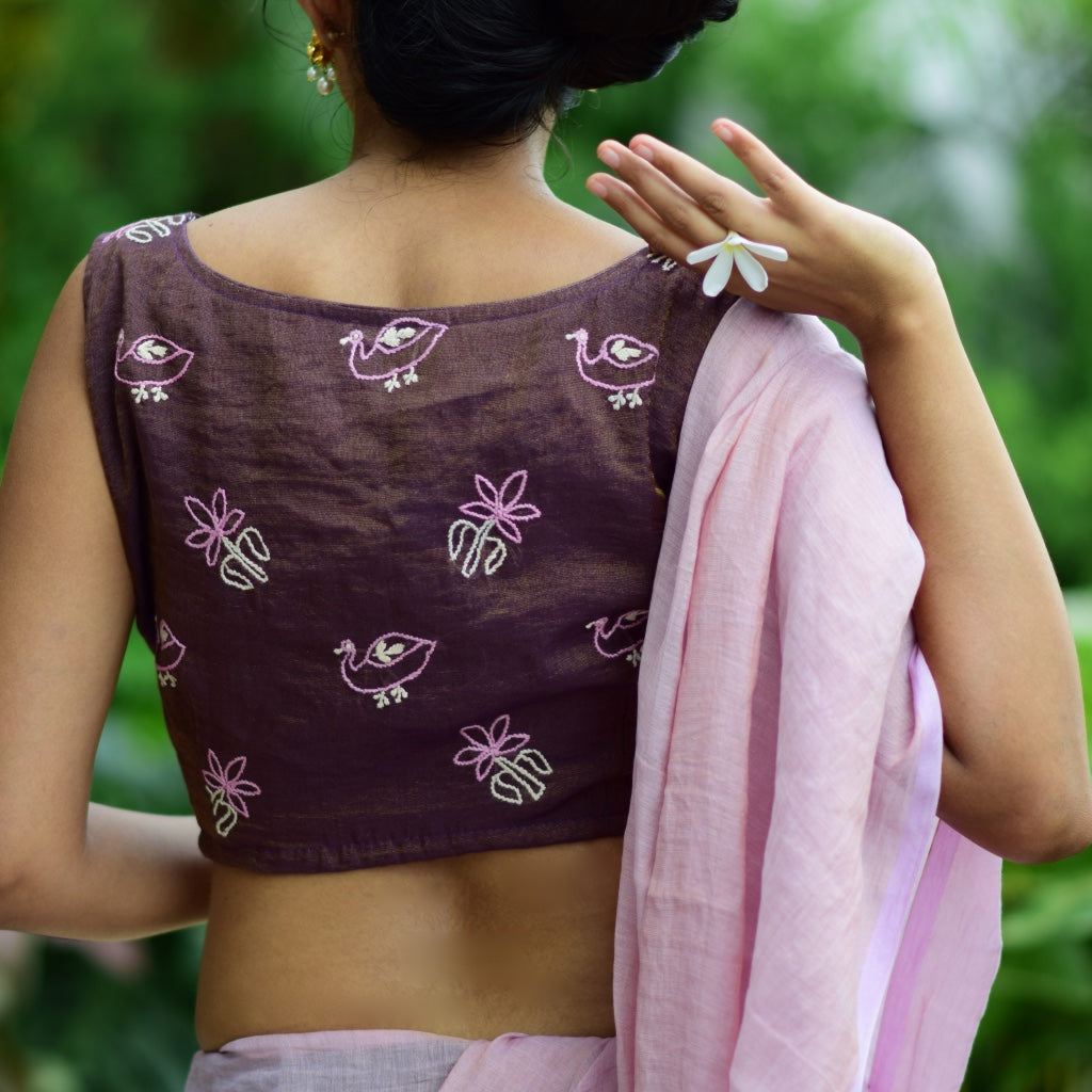 Wine of Life - Chikankari Blouse