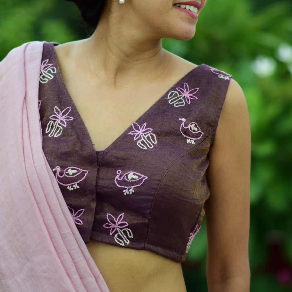 Wine of Life - Chikankari Blouse