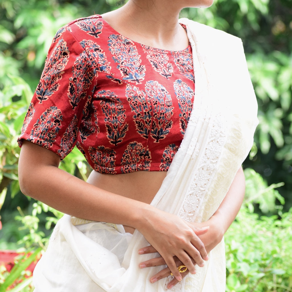 Crimson Ajrakh Blouse