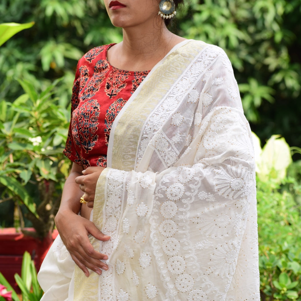 Crimson Ajrakh Blouse