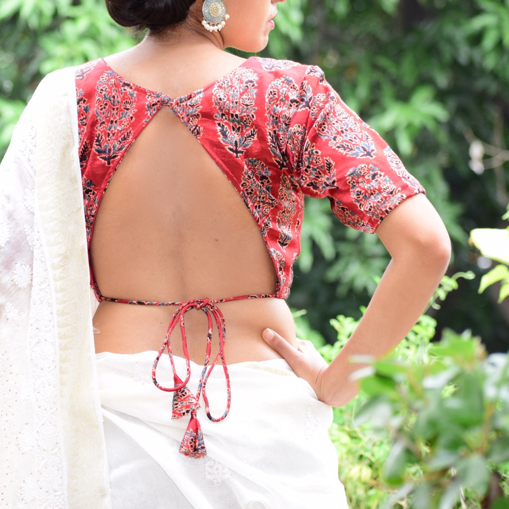 Crimson Ajrakh Blouse