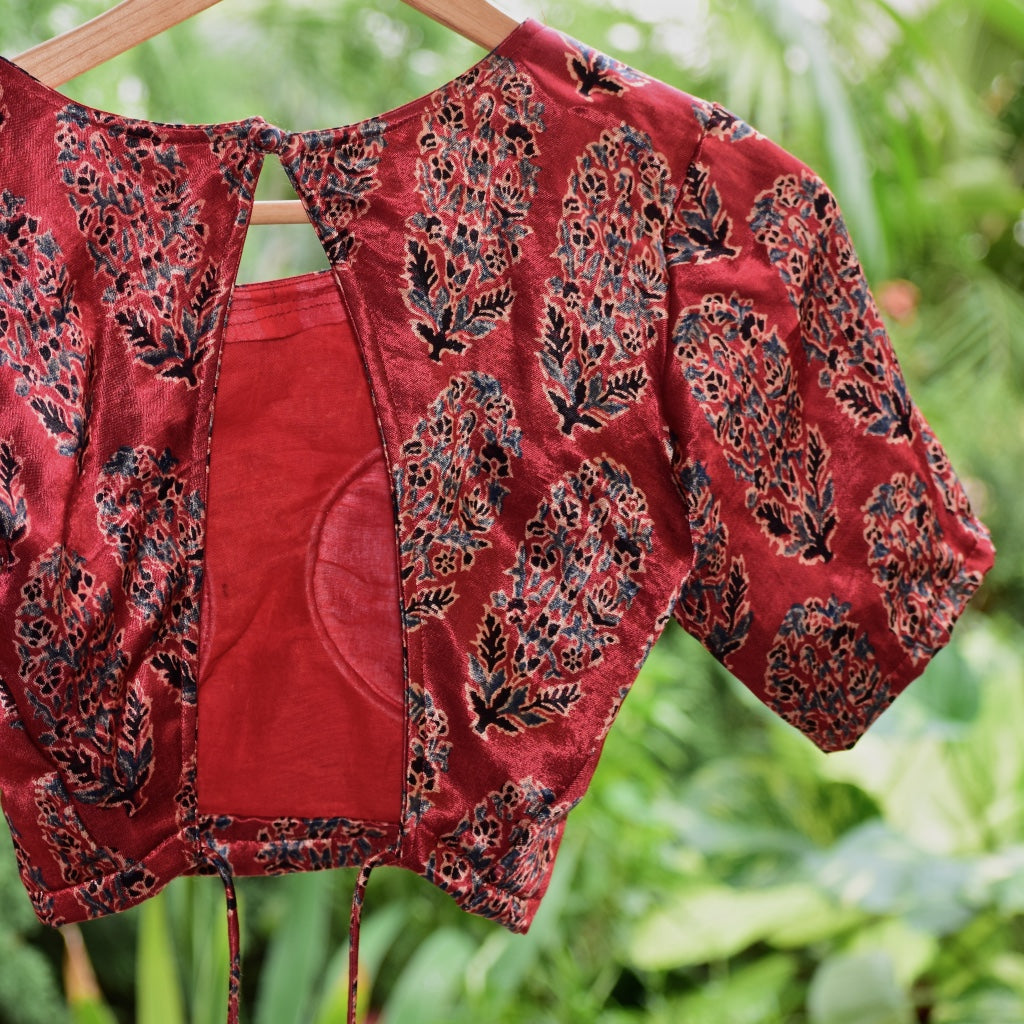 Crimson Ajrakh Blouse