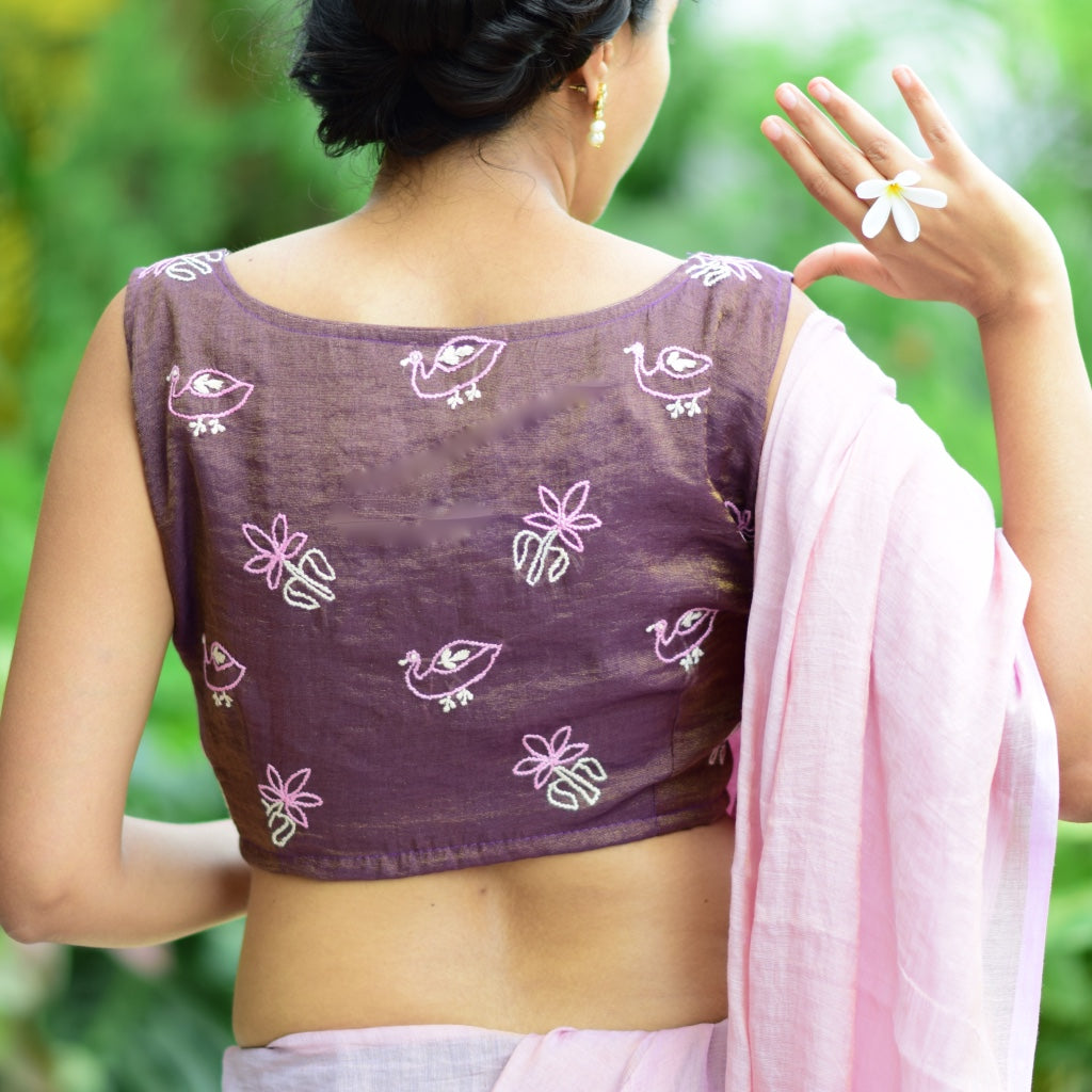 Wine of Life - Chikankari Blouse
