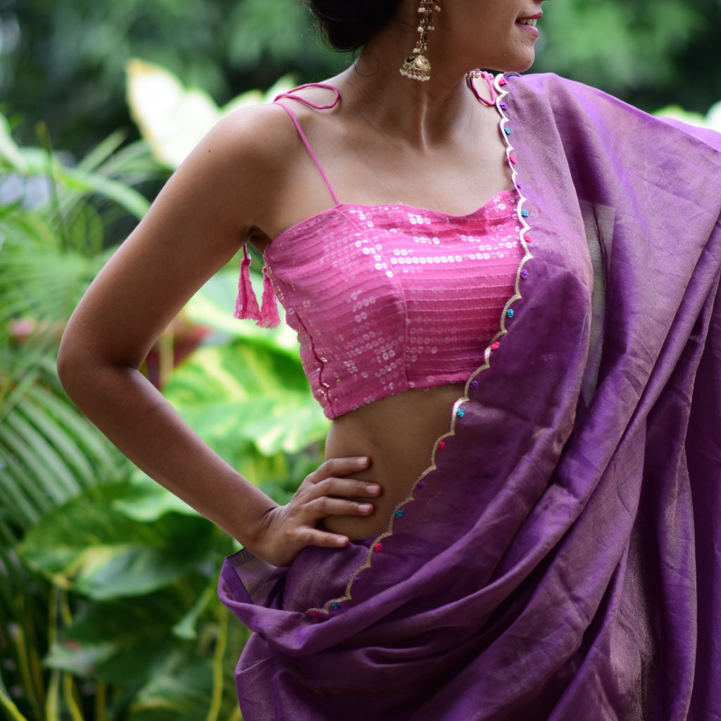 Purple Plume - Chanderi Tissue Collection