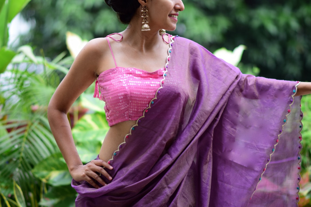 Purple Plume - Chanderi Tissue Collection