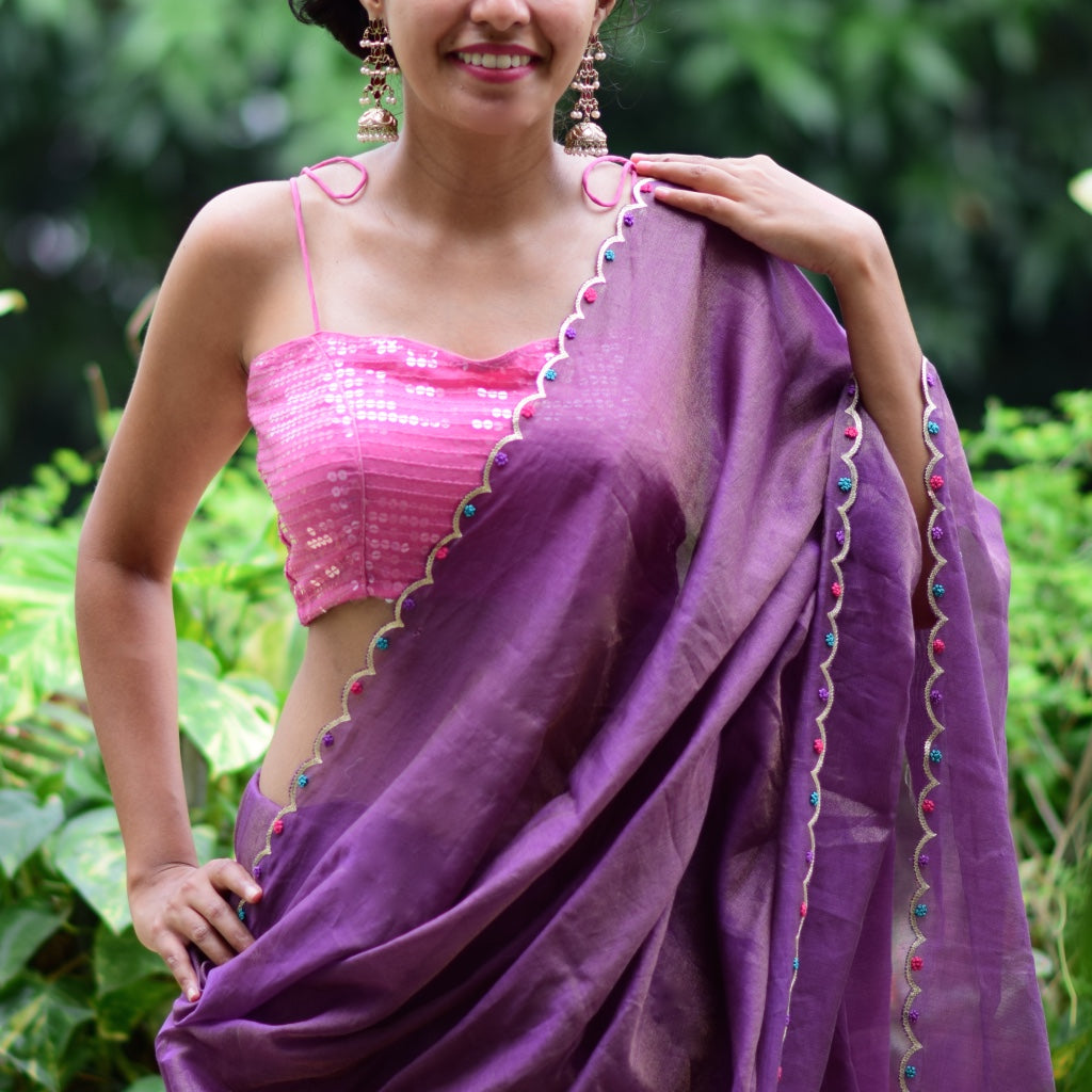 Purple Plume - Chanderi Tissue Collection