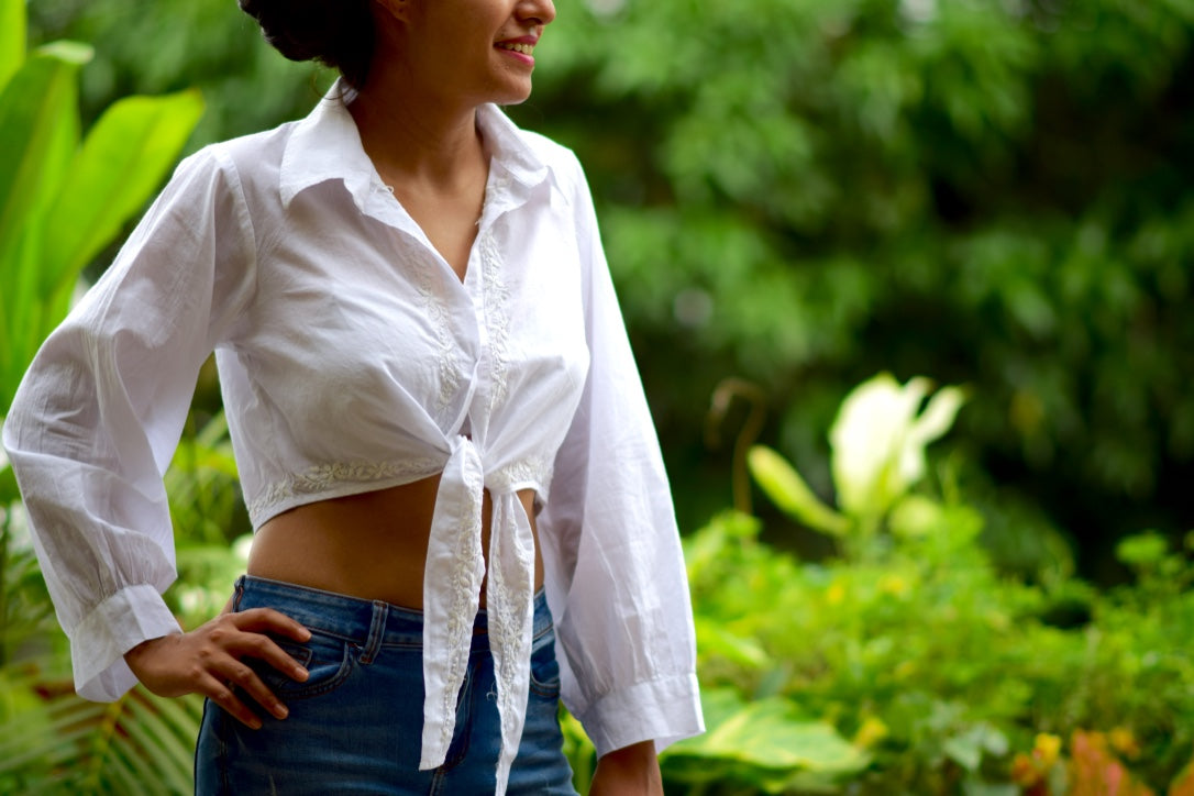 Classic White Cropped Shirt