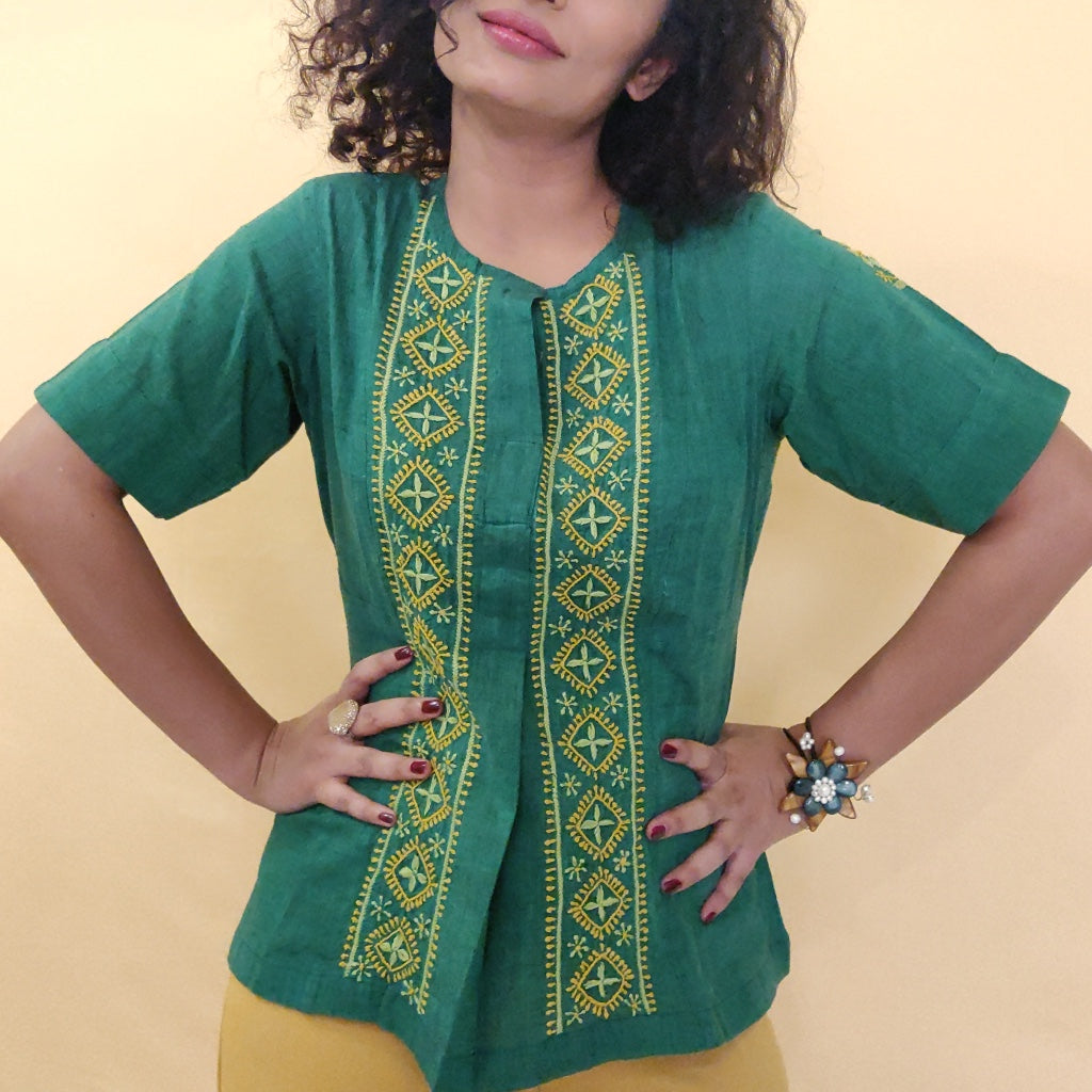 Ruby Green - Linen Top