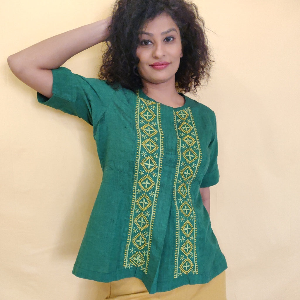 Ruby Green - Linen Top
