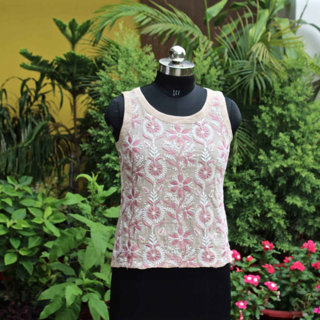 Fine Linen Chikankari Top