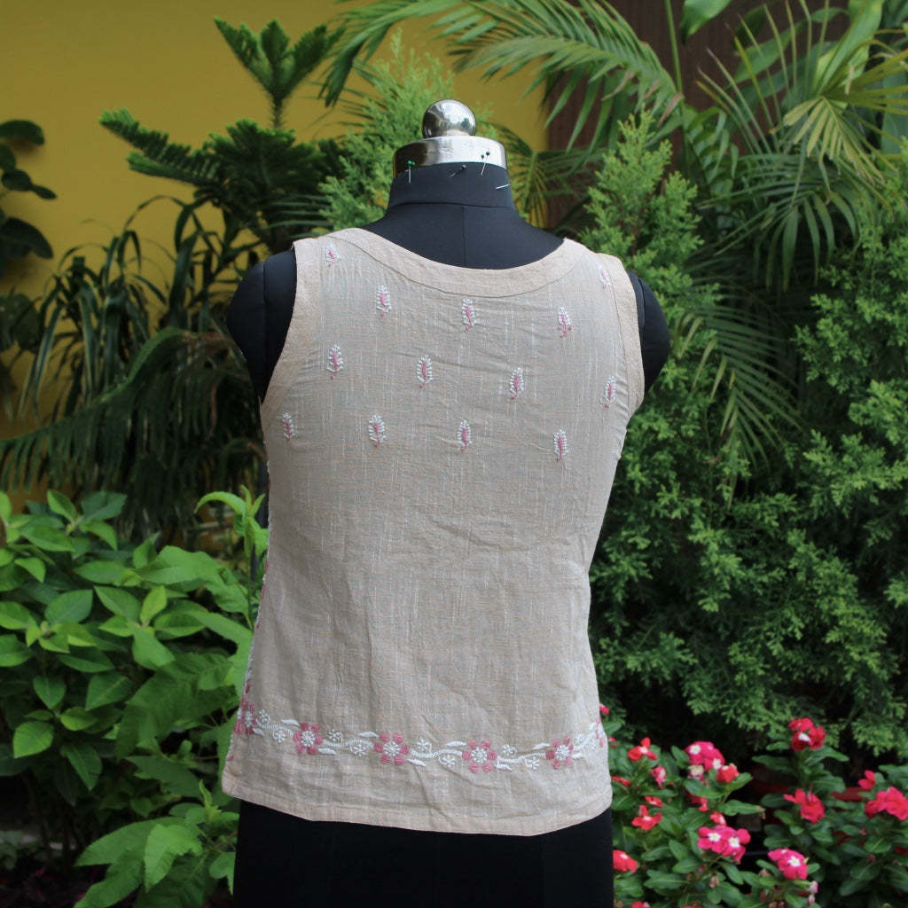 Fine Linen Chikankari Top