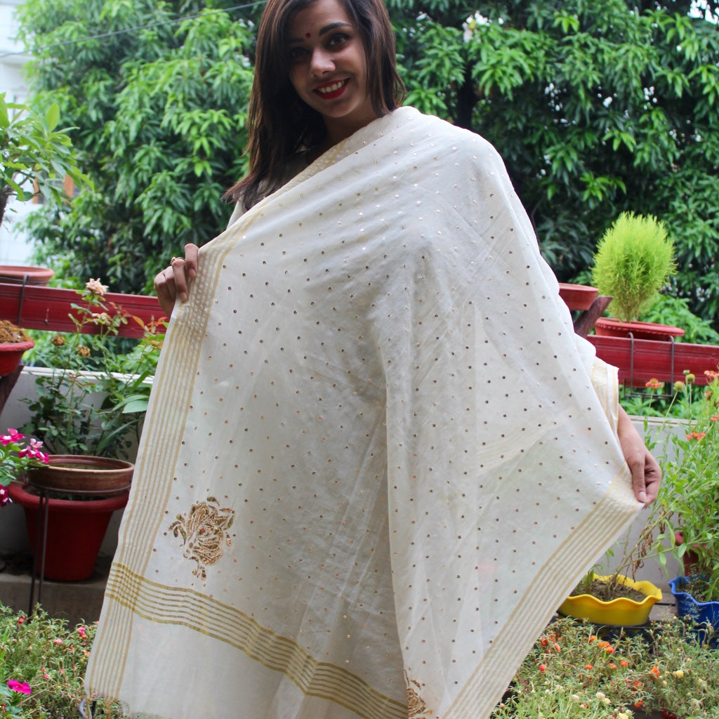 Chanderi Mukaish Work Dupatta